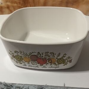 Corningware White Baking Dish with Fruit Motif 1.5 Liter With No Lid